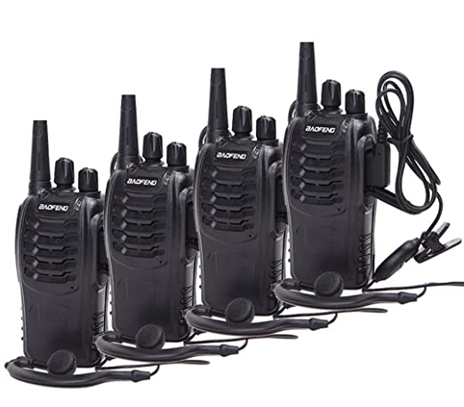 BaoFeng 4 pcs BF-888S Walkie Talkie- Long Range (Pack of 4, Black)